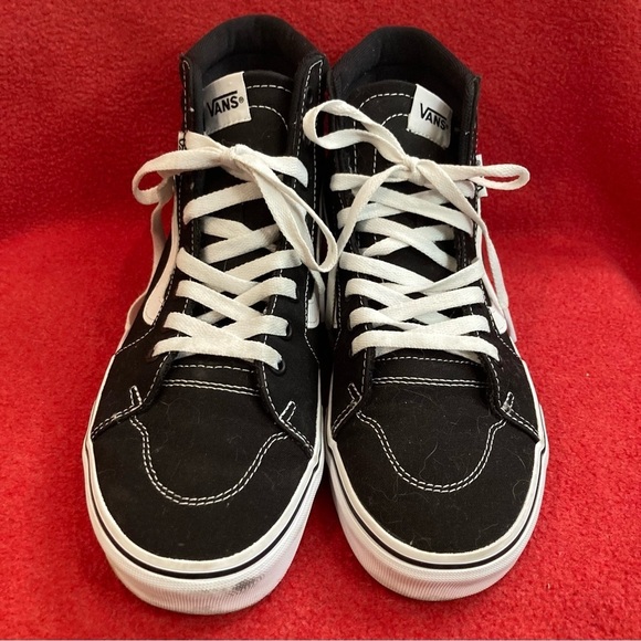 VANS SZ 11 & 10 Sk8-Hi Skate Parisian Night  High Top Black White Lace Up Shoes - Picture 2 of 11